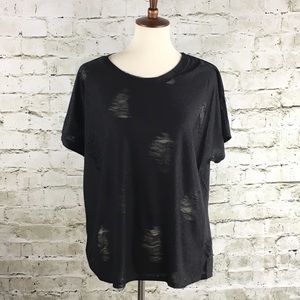 Mine Britton Black Destroyed Top (NWT)
